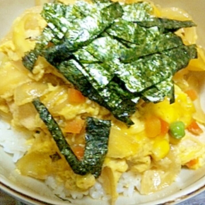 ミックスベジタブルでカラフル親子丼